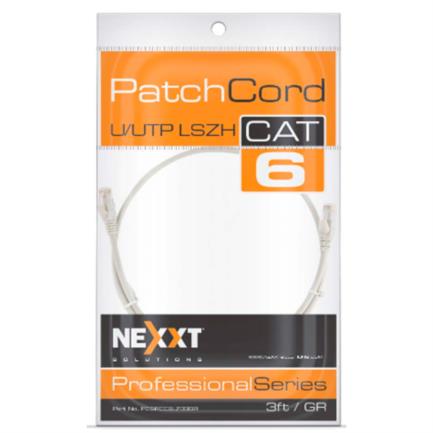 Cable de Conexión Red Nexxt Solutions U/UTP Cat6A 2.10m LSZH Compuesto sin Halogeno de Baja Toxicidad Color Gris