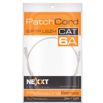 Cable de Conexión Red Nexxt Solutions Cat6A 90cm S/FTP LSZH Color Gris