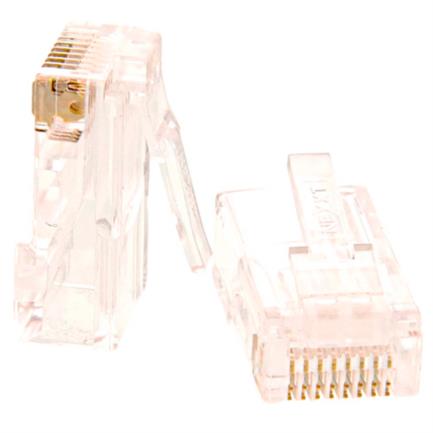 Conectores Modulares Nexxt Solutions AW102NXT01 Conector RJ45 Oro sobre Níquel 30µ Cat 5e Sin Blindaje (100 Pzas)