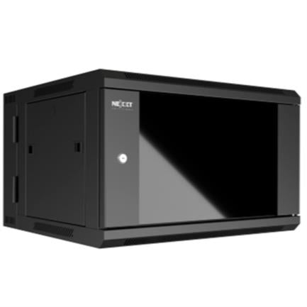 Gabinete de Pared Nexxt Solutions NPC-P9U66B Abatible Ensamblado 9U 600x550mm 2 Ranuras Ventilador Negro