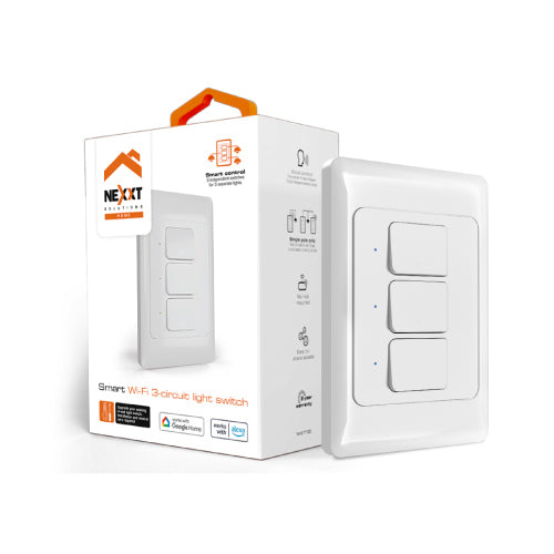 Interruptor Nexxt Home NHE-T100 3 Circuitos Interior Control de Encendido Apagado Monopolar