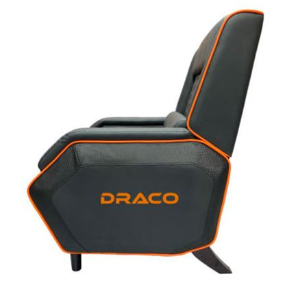 Sofá Gamer Reclinable Dragon XT Modelo Draco Color Negro-Naranja