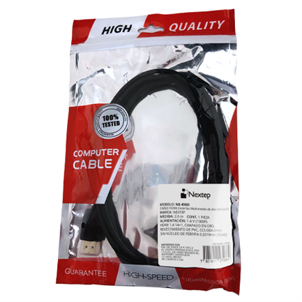 Cable HDMI 1.4 Nextep Alta Velocidad Reforzado 2.0 metros