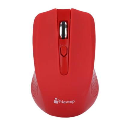 Mouse Nextep Inalámbrico USB Color Rojo 1600 dpi Baterías Incluidas