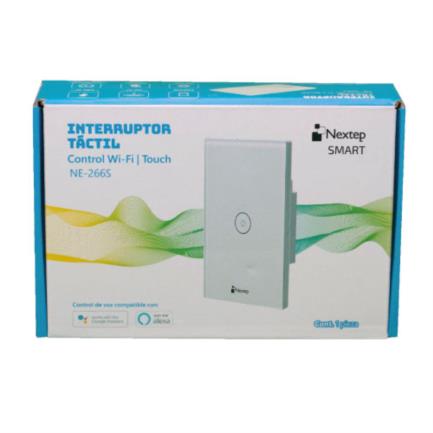 Interruptor Nextep Smart de Luz Pared Táctil Sencillo Control Wi-Fi