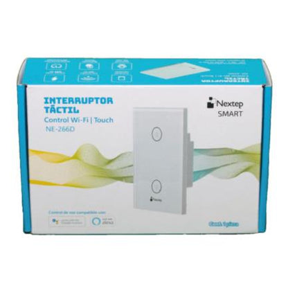 Interruptor Nextep Smart de Luz Pared Táctil Doble Control Wi-Fi