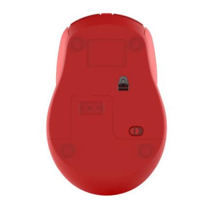 Mouse Nextep Inalámbrico Ergónomico USB 1600 dpi Batería Incluida Color Rojo