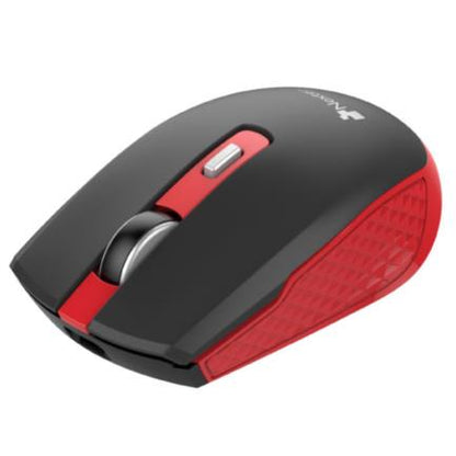 Mouse Nextep Inalámbrico Recargable Switch Encendido 1600 dpi Color Negro-Rojo