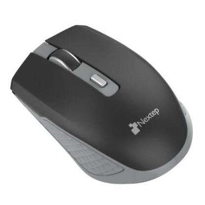 Mouse Nextep Inalámbrico Recargable Switch Encendido 1600 dpi Color Negro-Gris