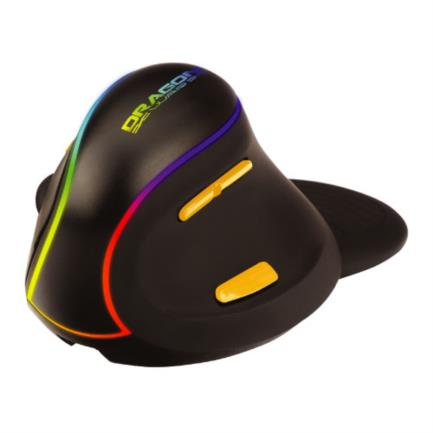 Mouse Nextep Inalámbrico Vertical Recargable/Ergonómico 7 Botones 2400 dpi RGB Color Negro