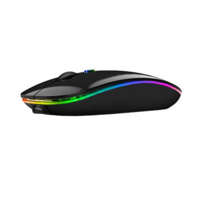 Mouse Nextep Inalámbrico Recargable Delgado/Silencioso RGB 1600 dpi Color Negro