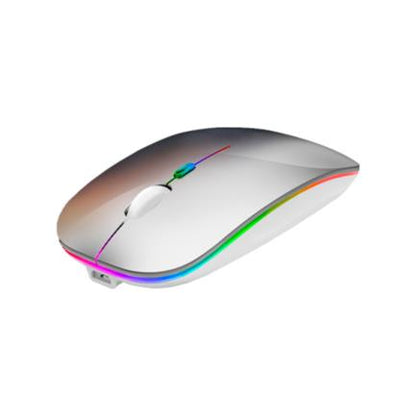 Mouse Nextep Inalámbrico Recargable Delgado/Silencioso RGB 1600 dpi Color Plata