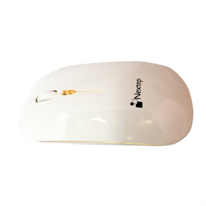 Mouse Nextep Inalámbrico Recargable Delgado/Silencioso RGB 1600 dpi Color Blanco