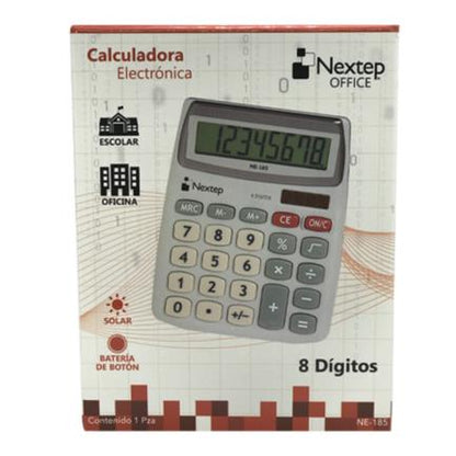 Calculadora Nextep 8 Dígitos Semi Escritorio Solar/Batería