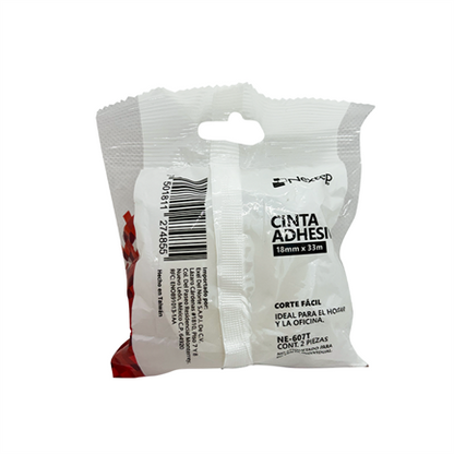 Cinta Adhesiva Corte Facil Nextep 18 mm x 33 mts Bolsa c/2 Piezas