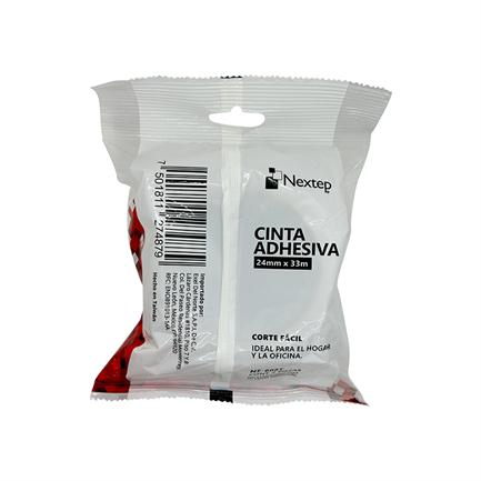 Cinta Adhesiva Corte Facil Nextep 24 mm x 33 mts Bolsa c/2 Piezas