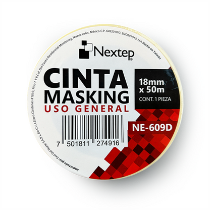 Cinta Masking Uso General Nextep 18 mm x 50 mts