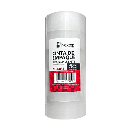 Cinta Empaque Transparente Uso General Nextep 48 mm x 150 mts c/6