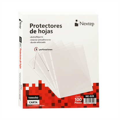 Mica Nextep Económica Protector Hoja Carta  Caja c/100 Pzas