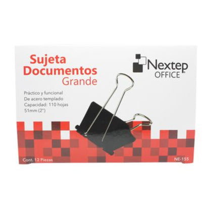 Sujeta Documentos Nextep Grande 51mm (2") 12 Pzas