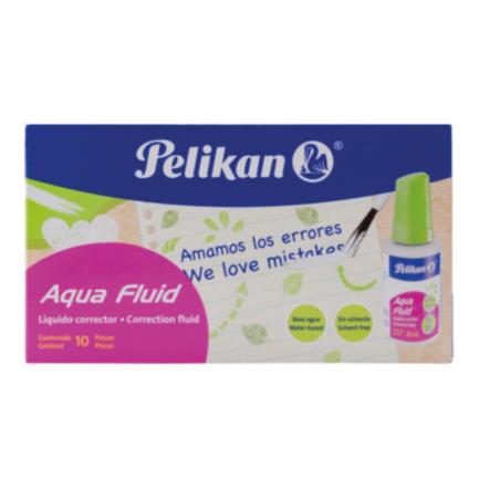 Corrector Pelikan Aqua Fluid Base Agua 20ml C/10 Pzas