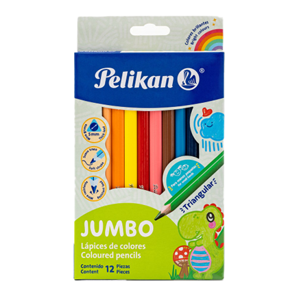 Colores Pelikan Jumbo Triangulares C/12 Pzas