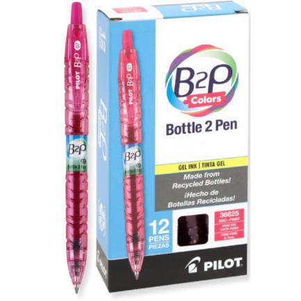 Bolígrafo Pilot B2P Colors Gel 0.7mm Color Rosa Caja C/12 Pzas