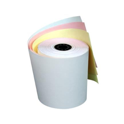 Papel PCM Autocopia Rollo 76x70 Centro Cartón Blanco-Rosa-Amarillo