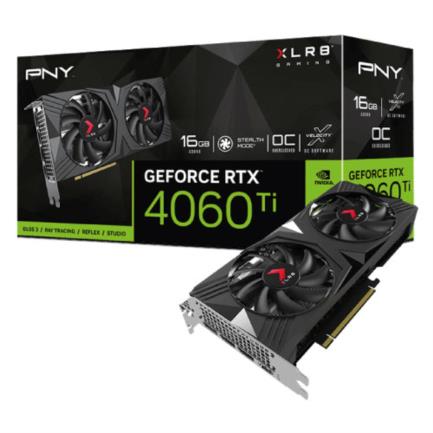 Tarjeta de Video PNY XLR8 Gaming Verto GeForce RTX4060TI 16GB Dual Fan GDDR6 PCIe 4.0 1xHDMI 3xDP