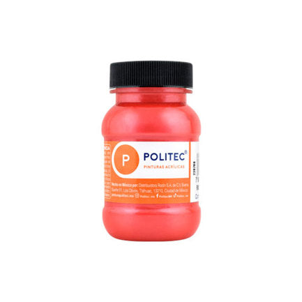 Pintura Acrilica Politec Rojo Metalico 100 ml No 521 Caja c/6 piezas