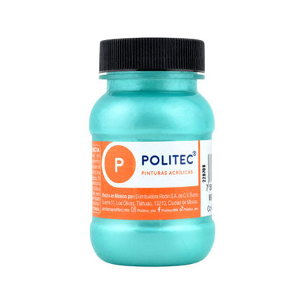 Pintura Acrilica Politec Verde Metalico 100 ml No 533 Caja c/6 piezas