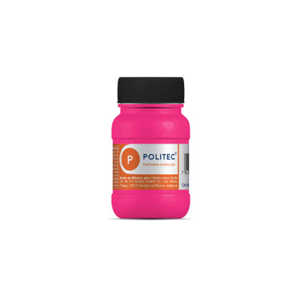 Pintura Acrilica Politec Magenta fluorescente 100ml. No 807 Caja c/6 piezas