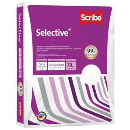 Papel Cortado Scribe Selective Carta 99% Blancura 70gr Caja C/5000 Hojas