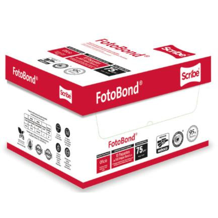 Papel Cortado Scribe Fotobond Oficio 95% de Blancura 75gr Caja C/5000 Hojas