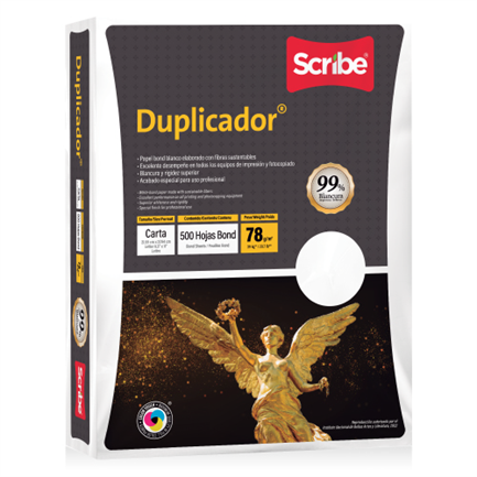 Papel Cortado Scribe Duplicador 99% de Blancura 78gr Caja C/5000 Hojas