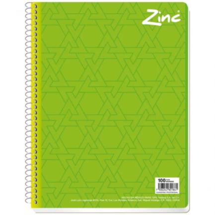 Cuaderno Scribe Zinc Profesional Espiral Sencillo Raya 100H