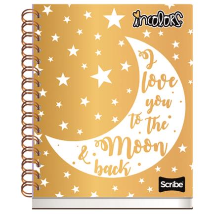 Cuaderno Scribe Book Incolors Raya pasta dura espiral doble 100 hojas