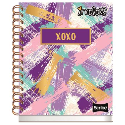 Cuaderno Scribe Book Incolors Raya pasta dura espiral doble 100 hojas