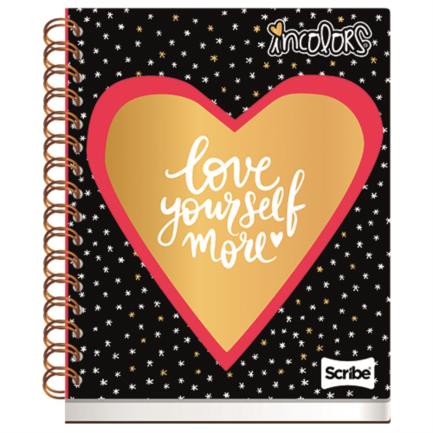 Cuaderno Scribe Book Incolors Raya pasta dura espiral doble 100 hojas