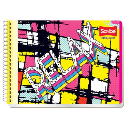 Cuaderno Italiano Espiral Scribe Mega Doble Raya 100 Hojas