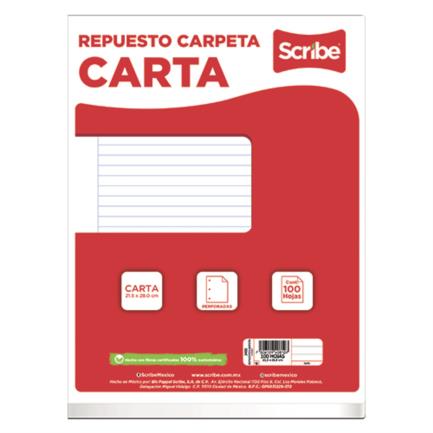 Paquete de Hojas Scribe Tamaño Carta 100 Hojas