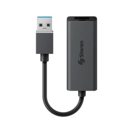 Adaptador Steren USB 3.0 a Gigabit Ethernet RJ45 Color Negro