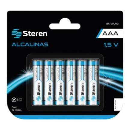 Pilas Steren Alcalinas Tipo "AAA" 1.5V C/12 Pzas