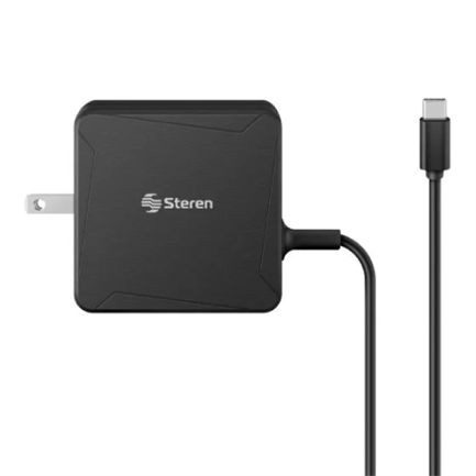 Cargador Steren USB-C 65W Power Delivery Color Negro