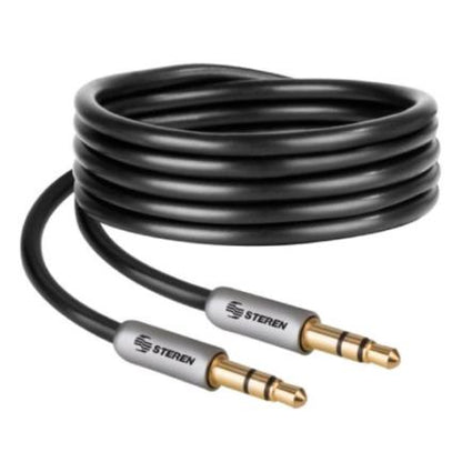 Cable Auxiliar Steren Plug a Plug 3.5mm Ultradelgado Conectores Reforzados 90cm