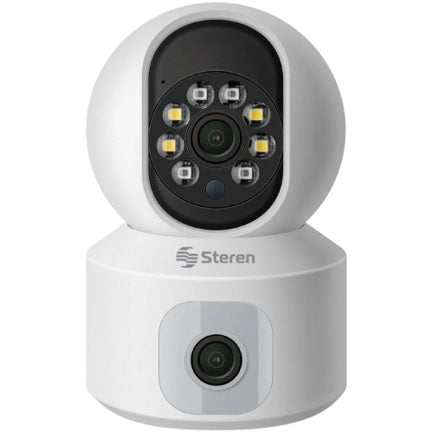 Cámara de Seguridad Doble Lente 2MP/VGA 92° WiFi con Detección de Movimiento