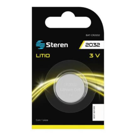 Pila de Litio Steren Tipo Botón CR2032 Capacidad 210 mAh