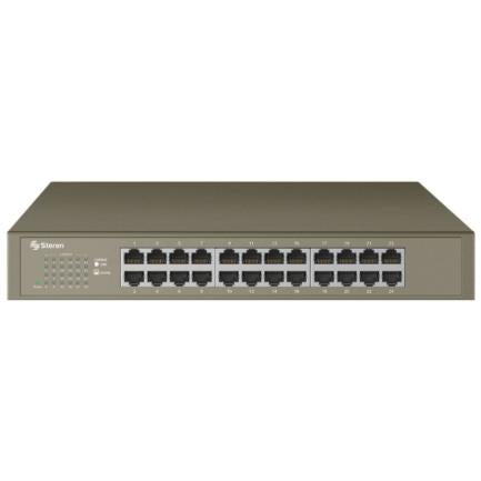 Switch Steren Gigabit Ethernet de 24 Puertos Montaje en Escritorio/Rack