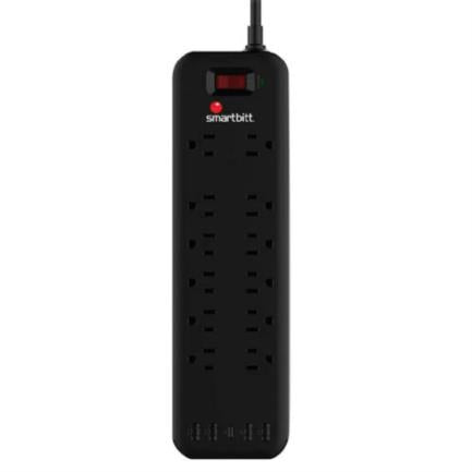 Supresor de Picos Smartbitt SBSS-B12-5U  12 Contactos y 5 puertos usb