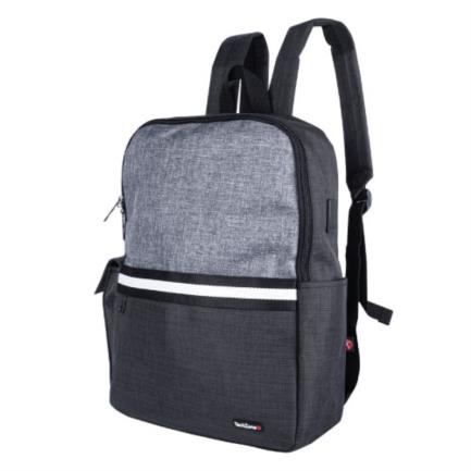 Mochila TechZone de 15.6" para Laptop Múltiples Compartimientos Color Negro con Gris